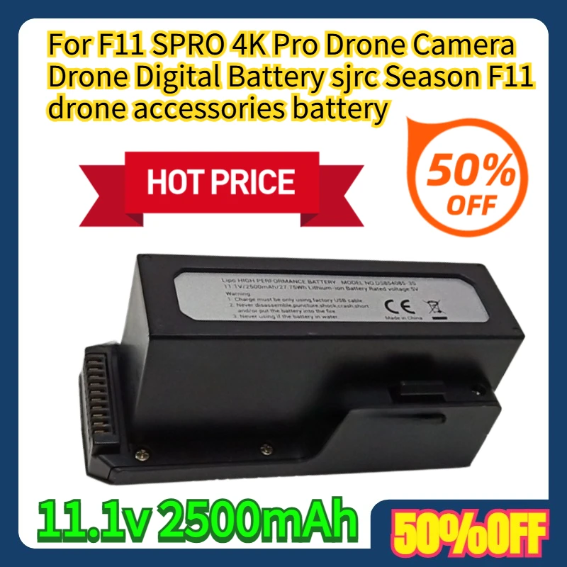 

For F11 SPRO 4K Pro Drone Camera Drone Digital Battery sjrc Season F11 drone accessories battery 11.1v 2500mAh