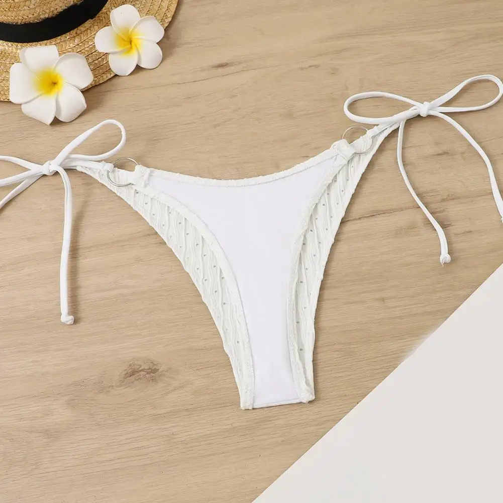 Bikini con scollo all'americana Set Bikini da donna alla moda 3 pezzi con slip con lacci gonna copricostume tinta unita reggiseno all'americana costumi da bagno per A