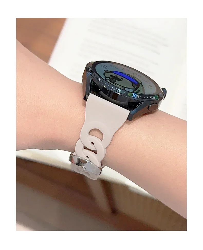 سوار رياضي 20 ملم لساعة سامسونج جالاكسي 7 4-5-pro-6-كلاسيك/أكتيف 2 40 ملم 44 ملم سيليكون 22 ملم سوار هواوي GT 4-3-2 برو