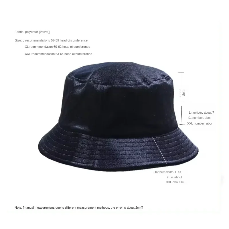 Oversized Autumn Winter Velvet Bucket Hat Men XXL Big Head 62cm Golf Warm Fisherman Hat Large Big Size Sun Hat Man Woman