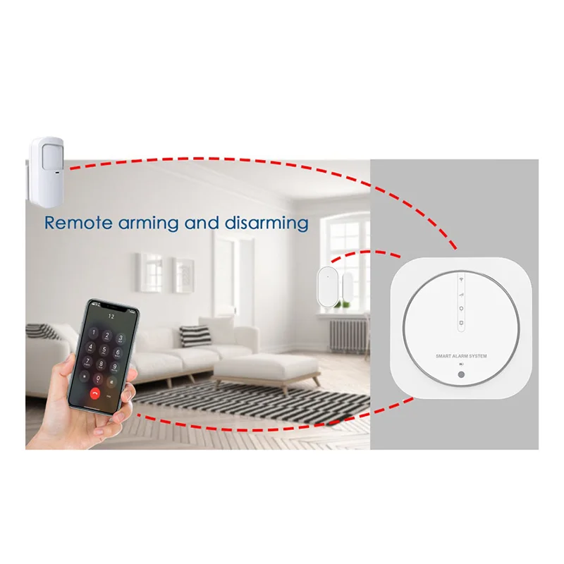 B50B-Graffiti Burglar Alarm Intelligent WIFI+GSM Dual Network Alarm System Home Multifunction As Shown ABS Screenless Alarm Host