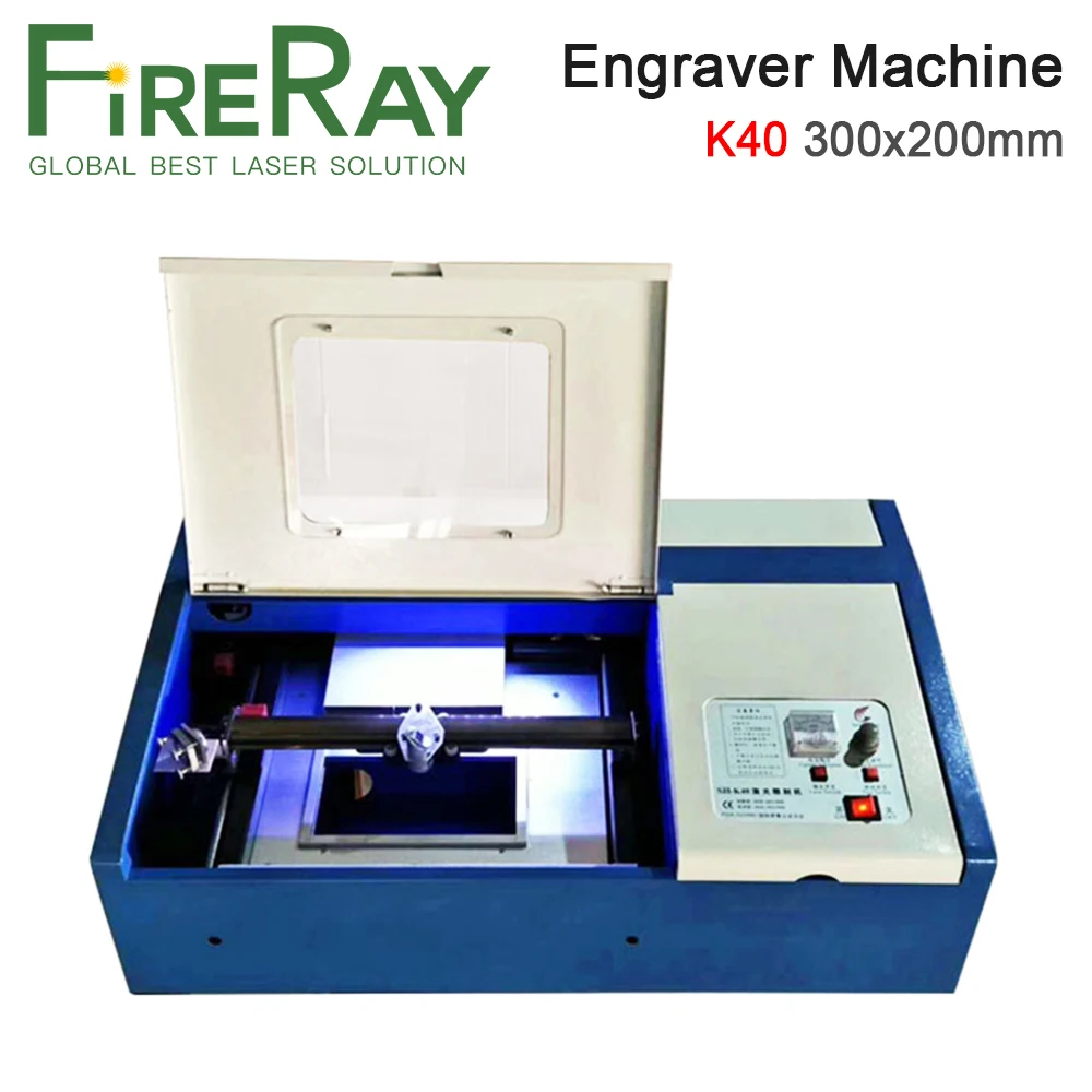 Fireray 40W 50W CO2 Laser Engraving and Cutting Machine K40 300x200mm Laser Engraver With USB Port and Digital Display 220V