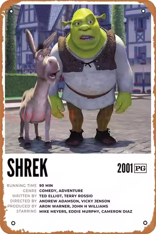Yzixulet Shrek Poster Vintage 8" x 12" Metal Tin Sign Funny Man Cave Decor nice