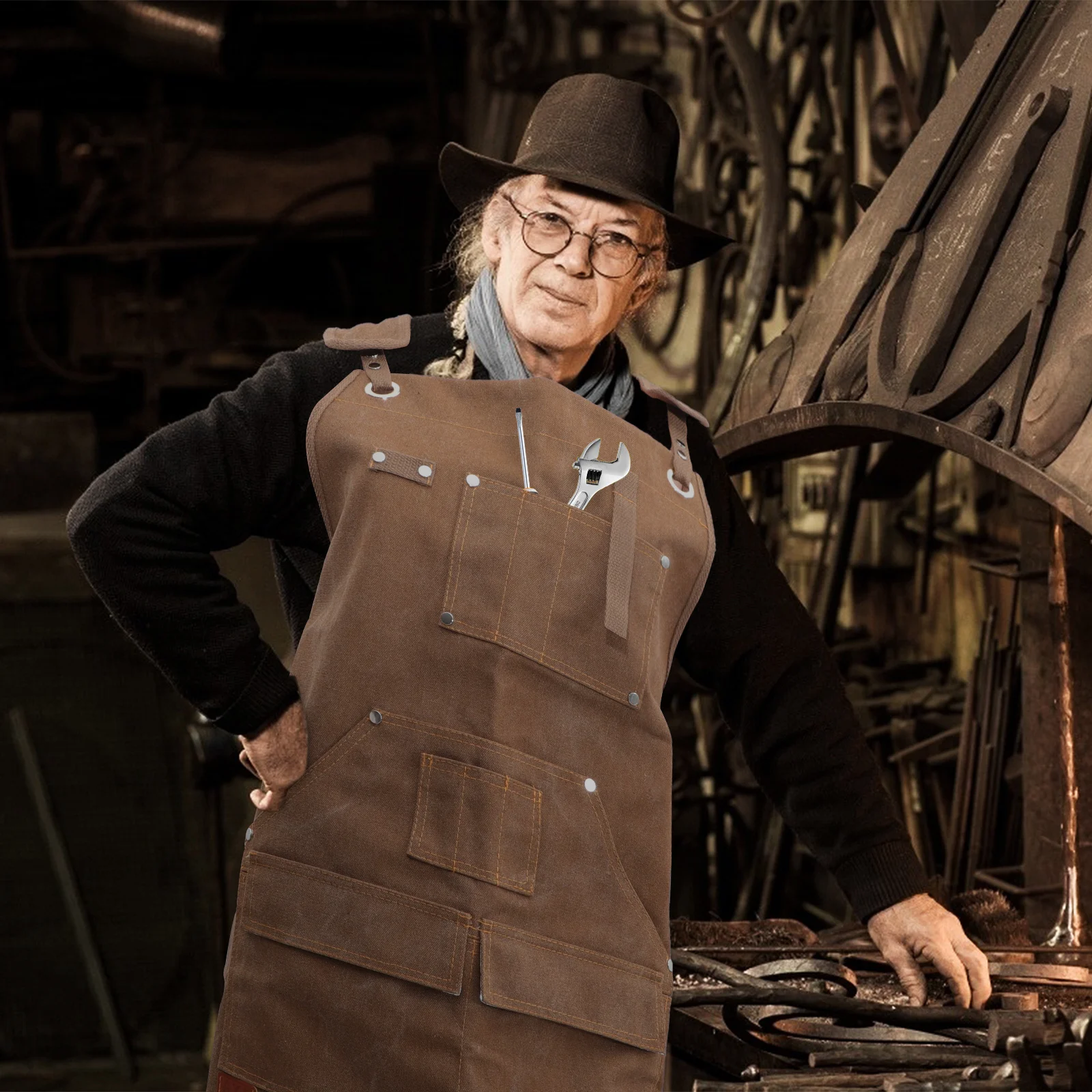 1 قطعة مريلة متعددة الجيوب ملابس عمال قماشية شديدة التحمل للبستنة اللوحة النجار صياغة قابلة للتعديل #1