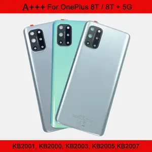 Bilashmart Glass OnePlus 8T Battery Cover Rear Housing Cover Repair 1+ 8t + 5G Back Door Case Replacement
