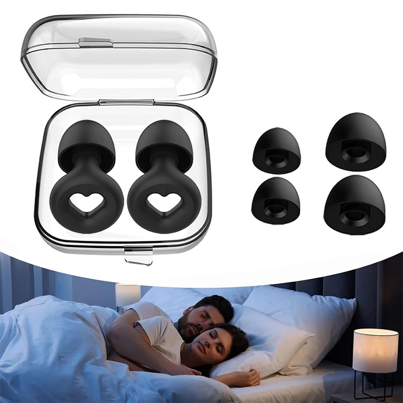 Tapones para los oídos insonorizados para dormir en forma de corazón, antiruido, suministros de reducción de ruido, tapones para los oídos de natación para dormir profundamente, silicona reutilizable