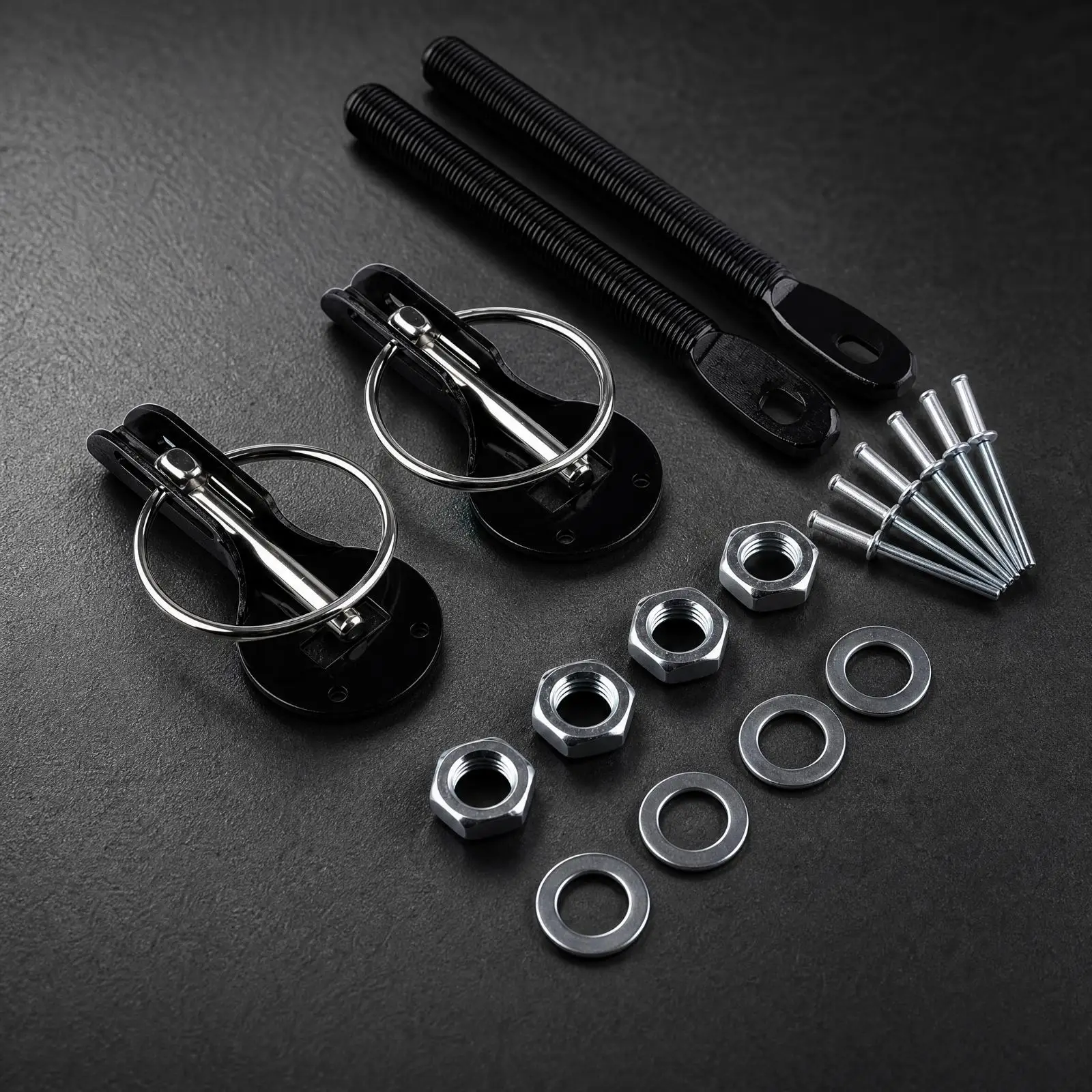 Heavy Duty Hood Lock Kit with Threaded Mounting Pin for Modified Car Truck Motorcycle Accessories