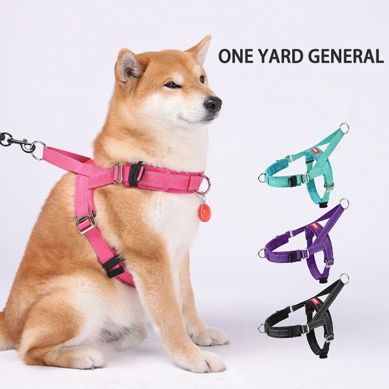 

One Size Fits All No-Pull Dog Harness with Soft Padded 3-stage Detachable Adjustable Escape-Proof Pet Harness Perros Accesorios
