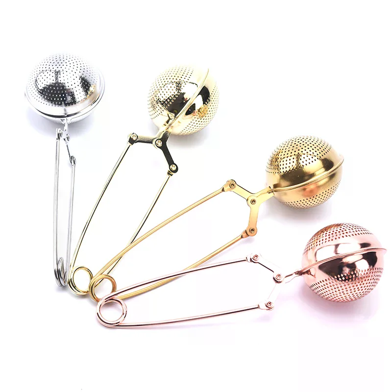 Tea Infuser Stainless Steel Sphere Tea Strainer Spice Filter Handle Tea Ball 1PC