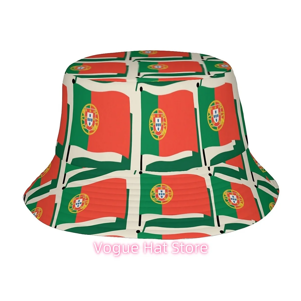 1pc Portugal Flag Unisex Full Print Casual Fashion Fisherman Hat, Ideal for Outdoor Vacations And Trips, Birthday Presents, And