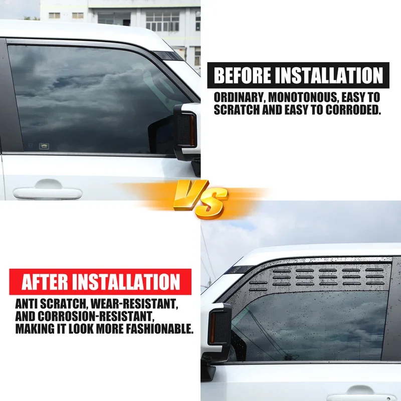 

For Toyota Land Cruiser Prado 250 LC250 2024+ Aluminum Alloy Car Front Rear Ventilation Blinds Panel Stickers Car Accessories