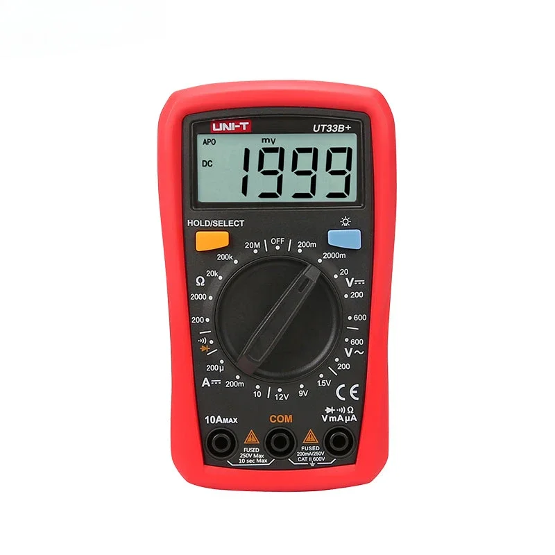 UNIT UT33B+ Mini Digital Multimeter AC DC Voltmeter Ammeter 2000 Counts Battery Test Meter Multitester Resistance ohm Tester