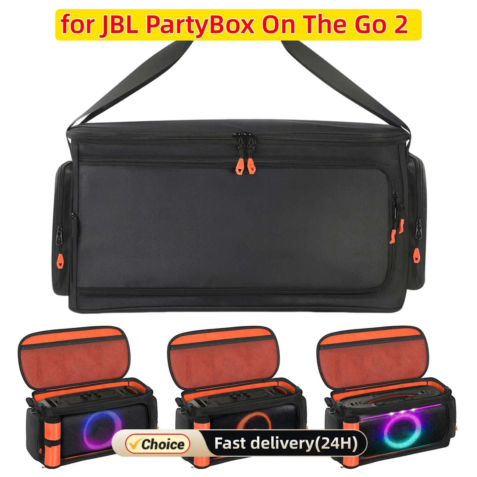 

Портативная сумка-тоут для переноски динамика, противоударная защитная сумка с плечевым ремнем, совместимая с динамиком JBL PartyBox On The Go 2.