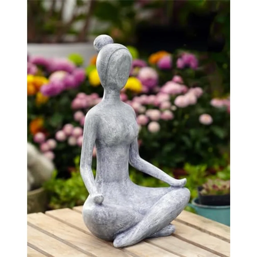 

Zen Lady Garden Outdoor Statue - Resin Collectible Figurines for Home Decor Accents and Shelf Decoration Great Gift Ideas 11.4