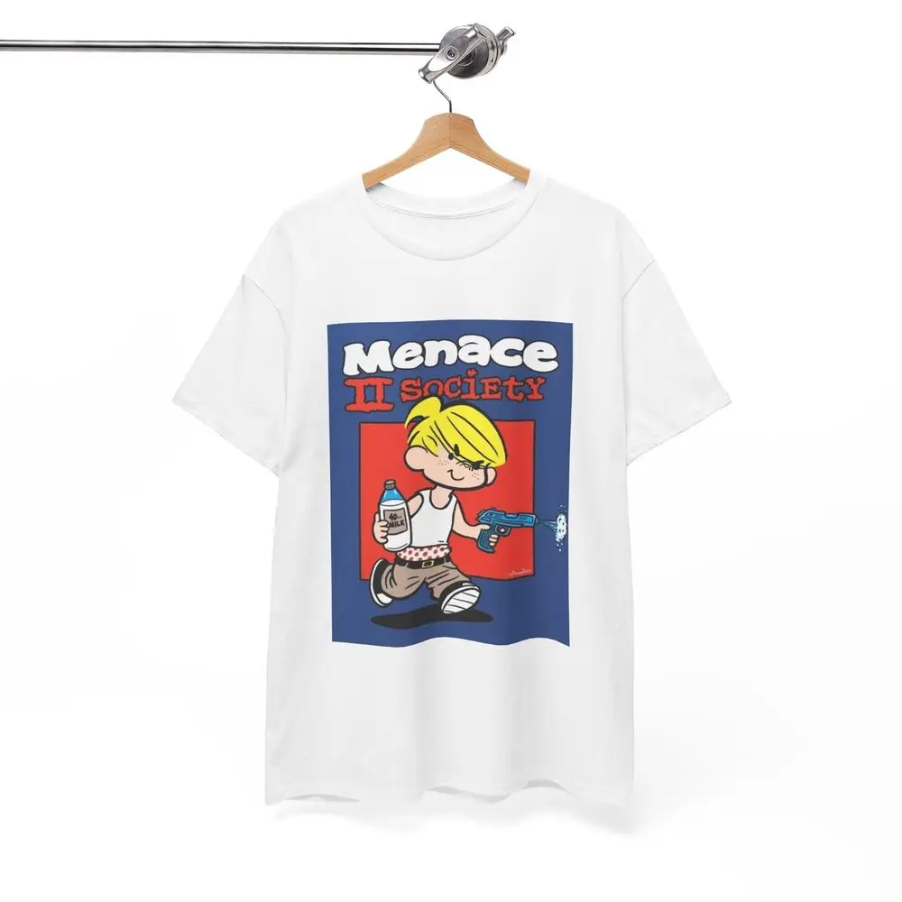 Menace To Society T-Shirt, lustiges Kinder-Grafikfilm-390er-Jahre-Unisex-T-Shirt aus schwerer Baumwolle