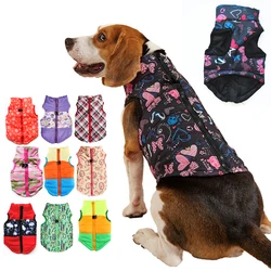 Giubbotto antivento per animali domestici giacca invernale per cani caldi imbracatura per cuccioli abbigliamento divertente cappotto stampato per cani di piccola taglia gatti XS-XL