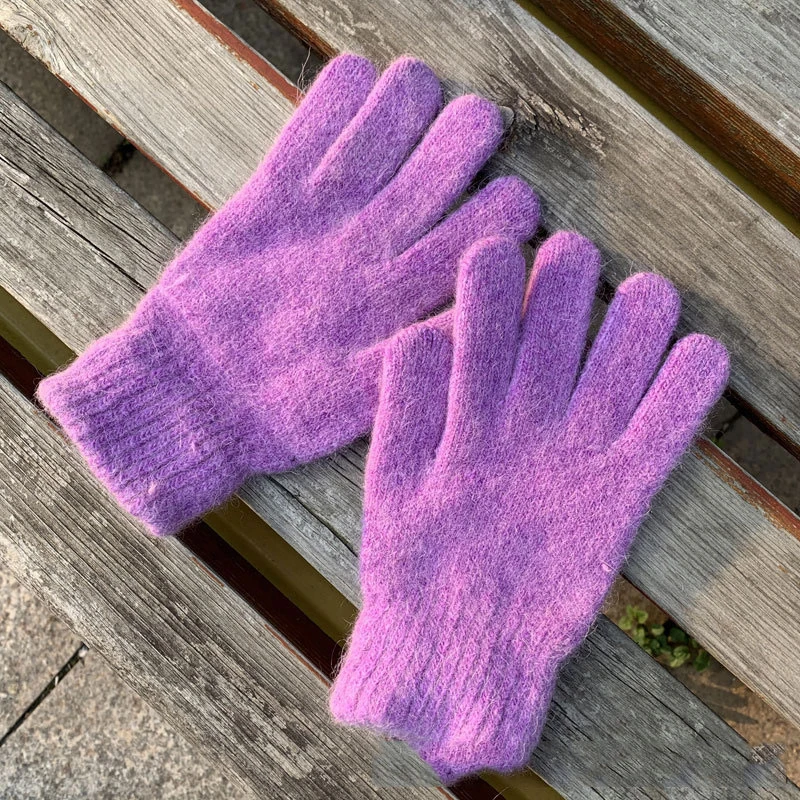 Gants en fourrure à doigts complets en velours pour étudiants, mitaines épaisses, garder au chaud, extérieur, conduite, cyclisme, bureau, hiver