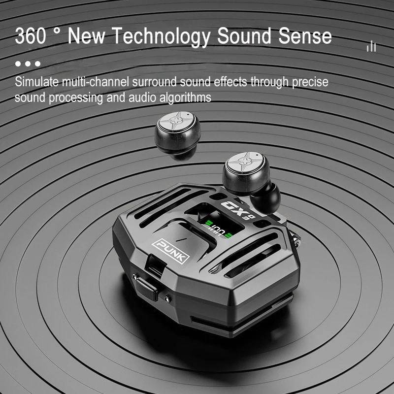 DX03 Auricolare Bluetooth Grigio Regalo creativo Auricolare Bluetooth per giochi musicali a lunga durata