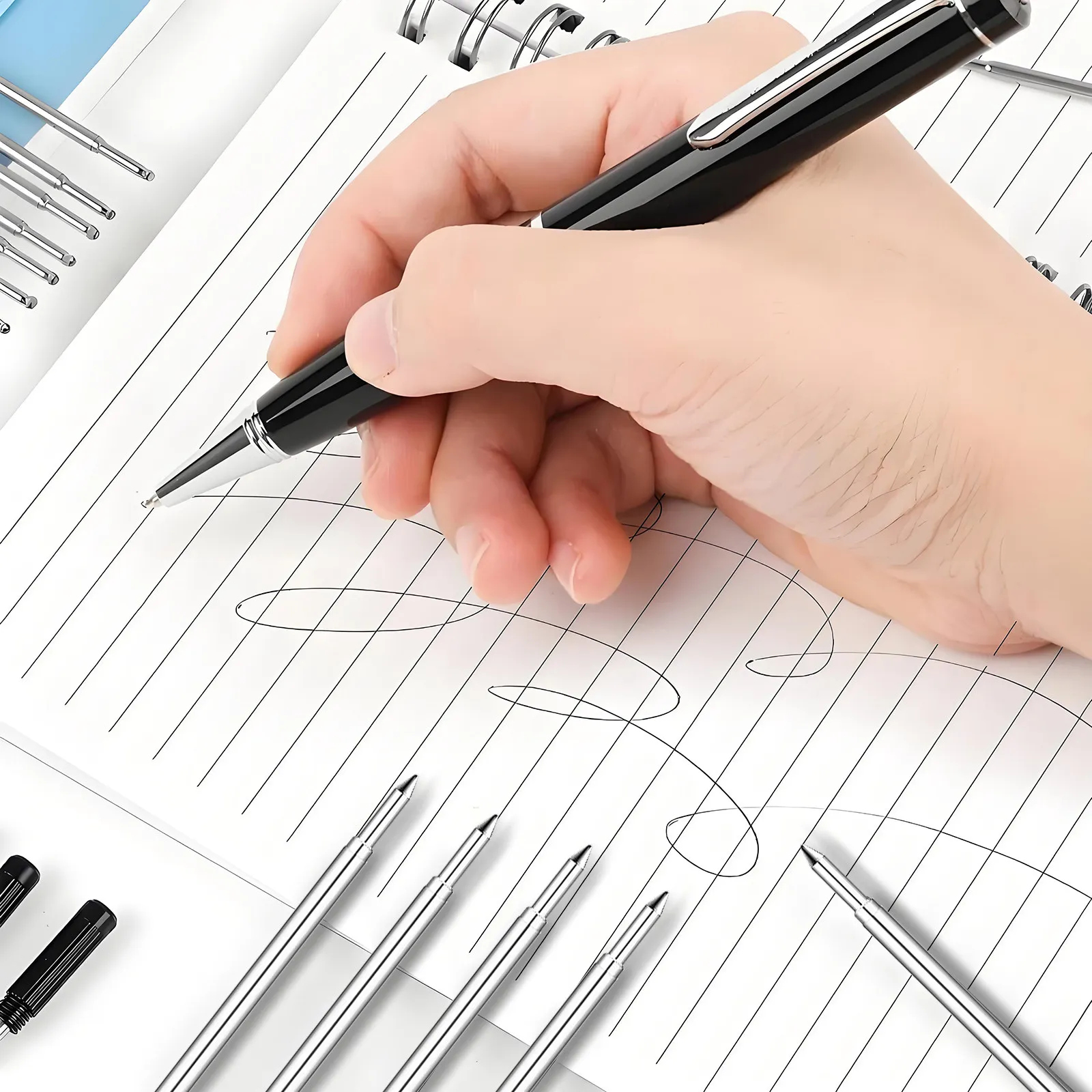 

25Pcs Neutral Pen Refills Gel Ink Replacement Smooth Writing Fine School Stationery Students Pen Refills Pack