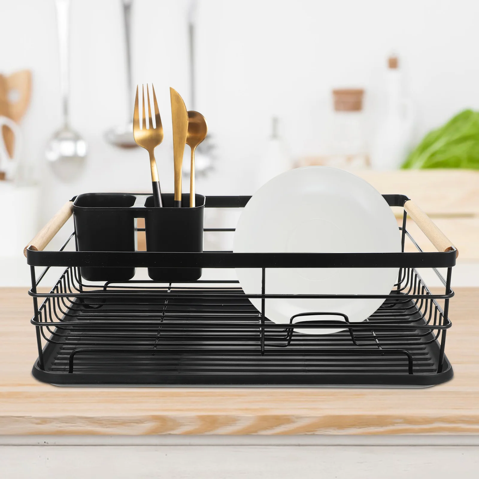 Dish Drying Rack Kitchen Countertop Dish Rack Bowl Utensil Drainer Organizer