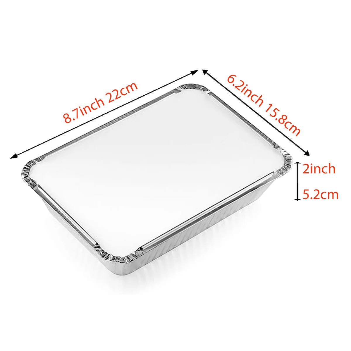 55 Pack - 2.5 LB To Go Aluminum Containers with Board Lids - 8.7' X 6.2' Heat Proof Foil Tins for Meal Prep, Take Out, Freezer Meals