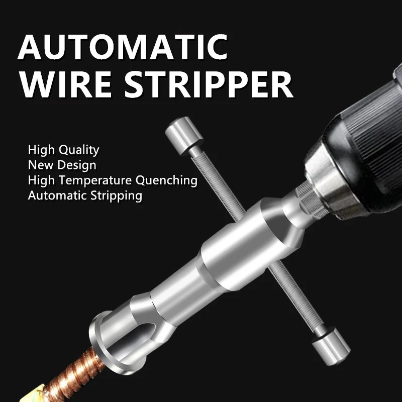 Automatic Wire Stripper Twisted Wire Tool General Stripper Line Cable Peeling Twisting Connector Drill Bit For Electrician