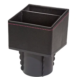 Car Center Control Storage Box PU leather Square Container phone Holder Console Pocket Organizer key Coin Collector