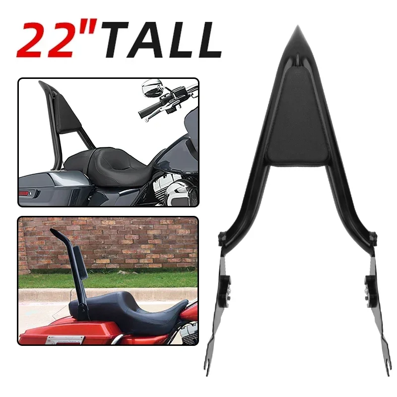 

Motorcycle Accessories 22" Rear Passenger Detachable Backrest Sissy Bar Pad For Harley Touring Road Glide Street 121 CVO 23-24