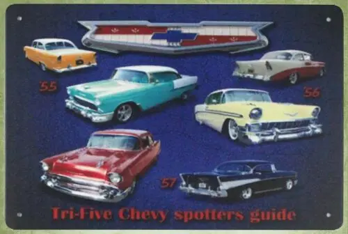 signs Tri-Five car auto spotters guide  vehicle tin metal sign