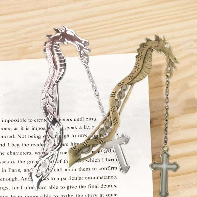 Bookmarks For Women Dragon Cross Corner Bookmark Glow In The Dark Book Accessories Retro Art Crafts Ornaments For Readers