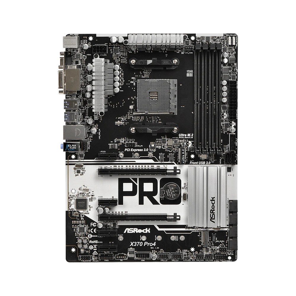 ASROCK X370 Pro4 마더보드 AMD X370 소켓 AM4, Ryzen 7 5800X3D Ryzen 9 5950X Ryzen 5 5600X CPU 4 x DDR4 64GB 지원