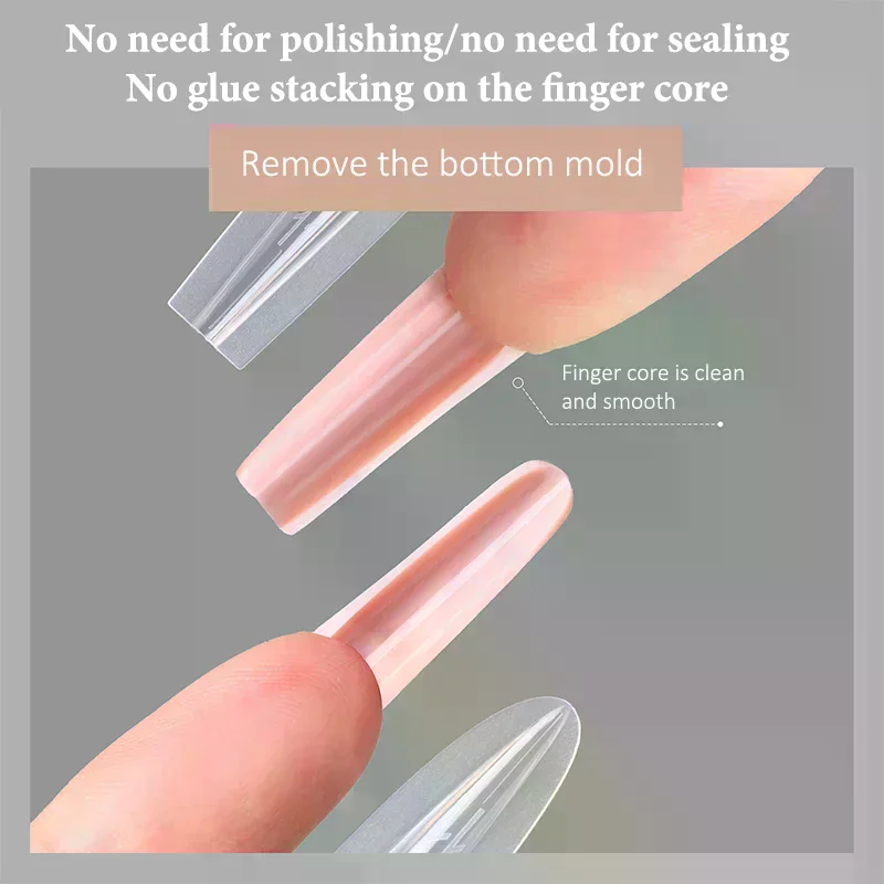 240pcs 14Size Sandwich Dual Nail Forms Quick Extensions-Dual Forms T-shaped Ellipse Manicure Forms Top Mold Bottom Mold 3D