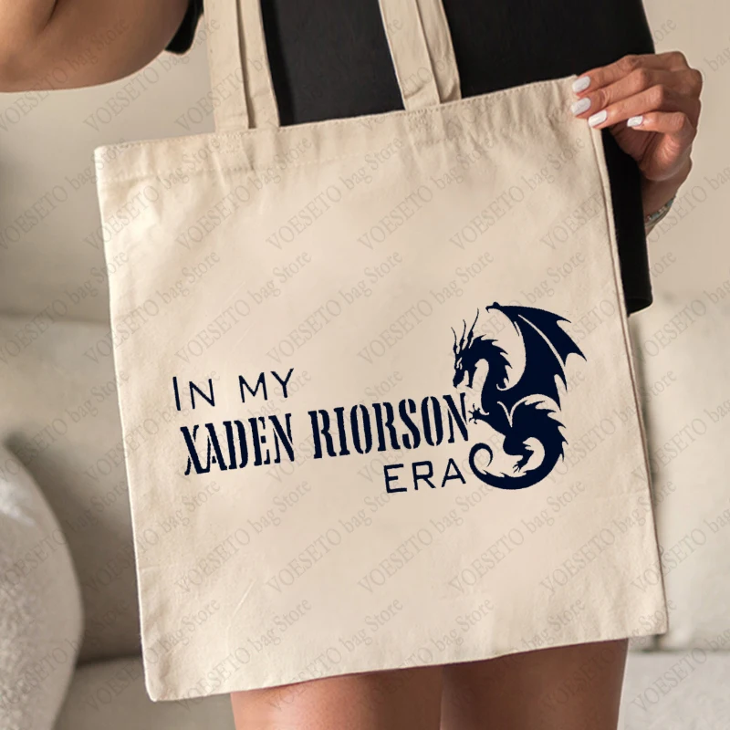 In My Xaden Riorson Era Tote Bag Borsa a tracolla in tela con quarta ala Borsa per la spesa riutilizzabile da donna Miglior regalo per gli amanti