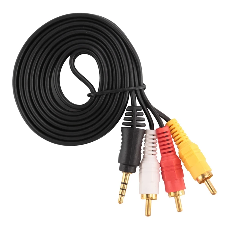 4.9ft 3.5mm Plug to 3 RCA Male Adapter AV Extension Cable for TV VCD DVD