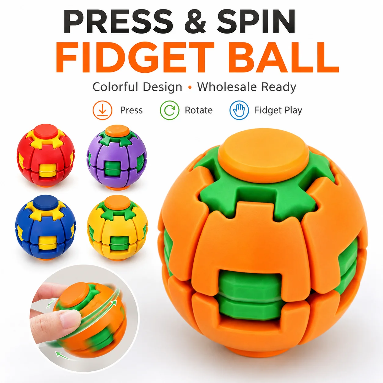 Fidget Spinner Bearing - Printed Flip Rotating Fidget Spinner Toy
