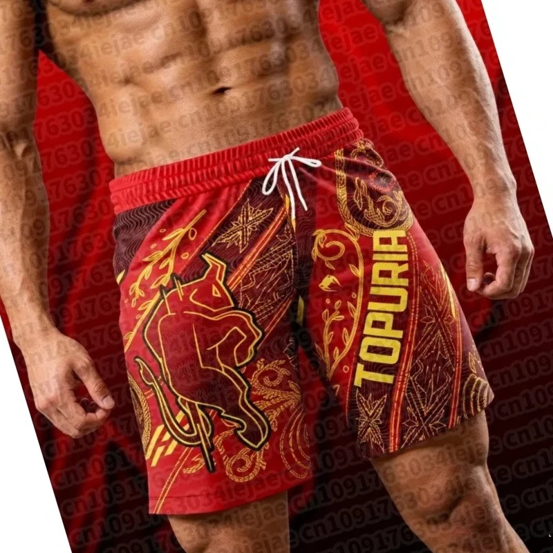2026 Bullfighter ILIA TOPURIA Men's Kid Red Race Shorts Breathable Loose Fit Speed Dry Sports Training Fighting Fitness Gear