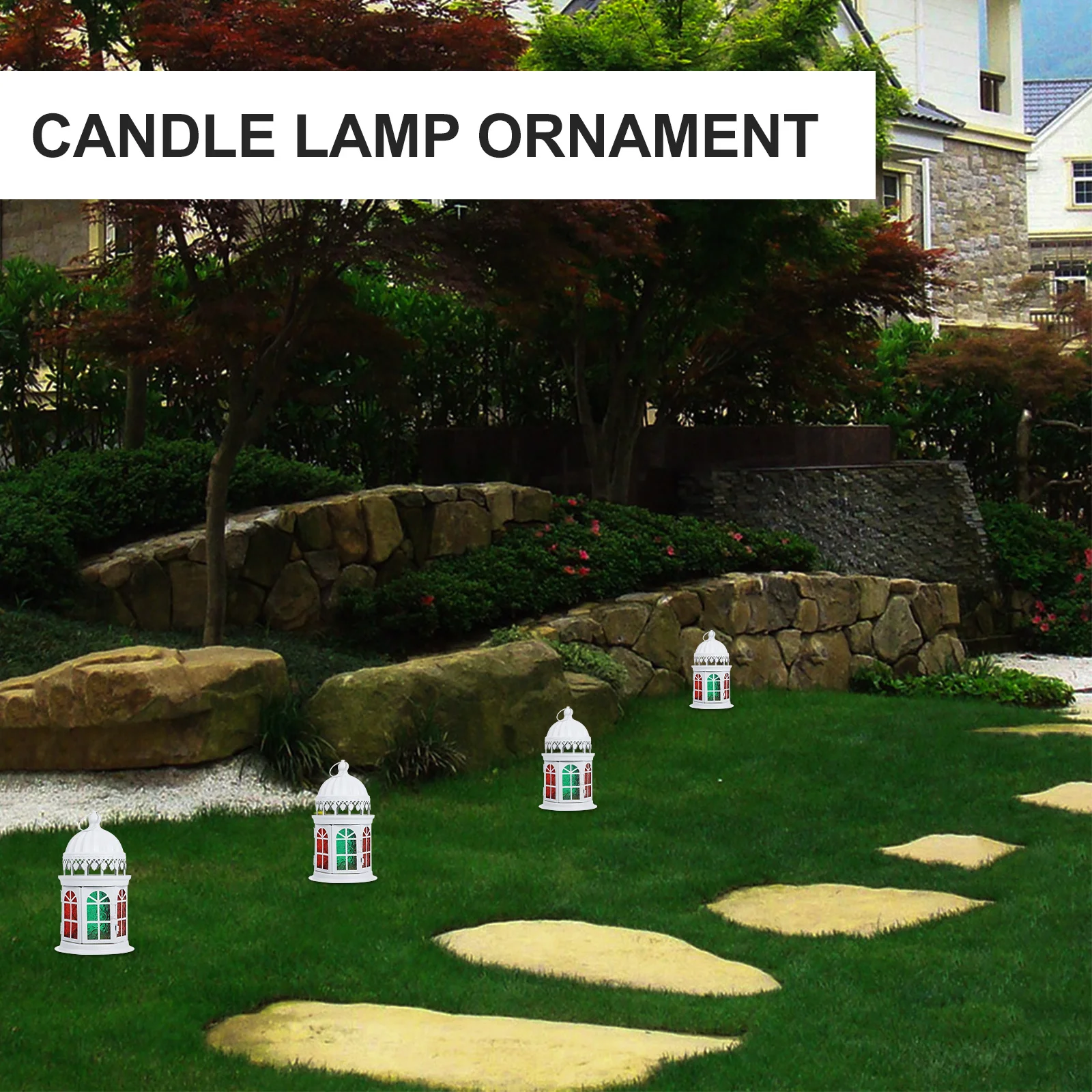 

Colorful Glass Moroccan Style Retro Holder Lantern Decorative Hanging Light Tealight Ornament