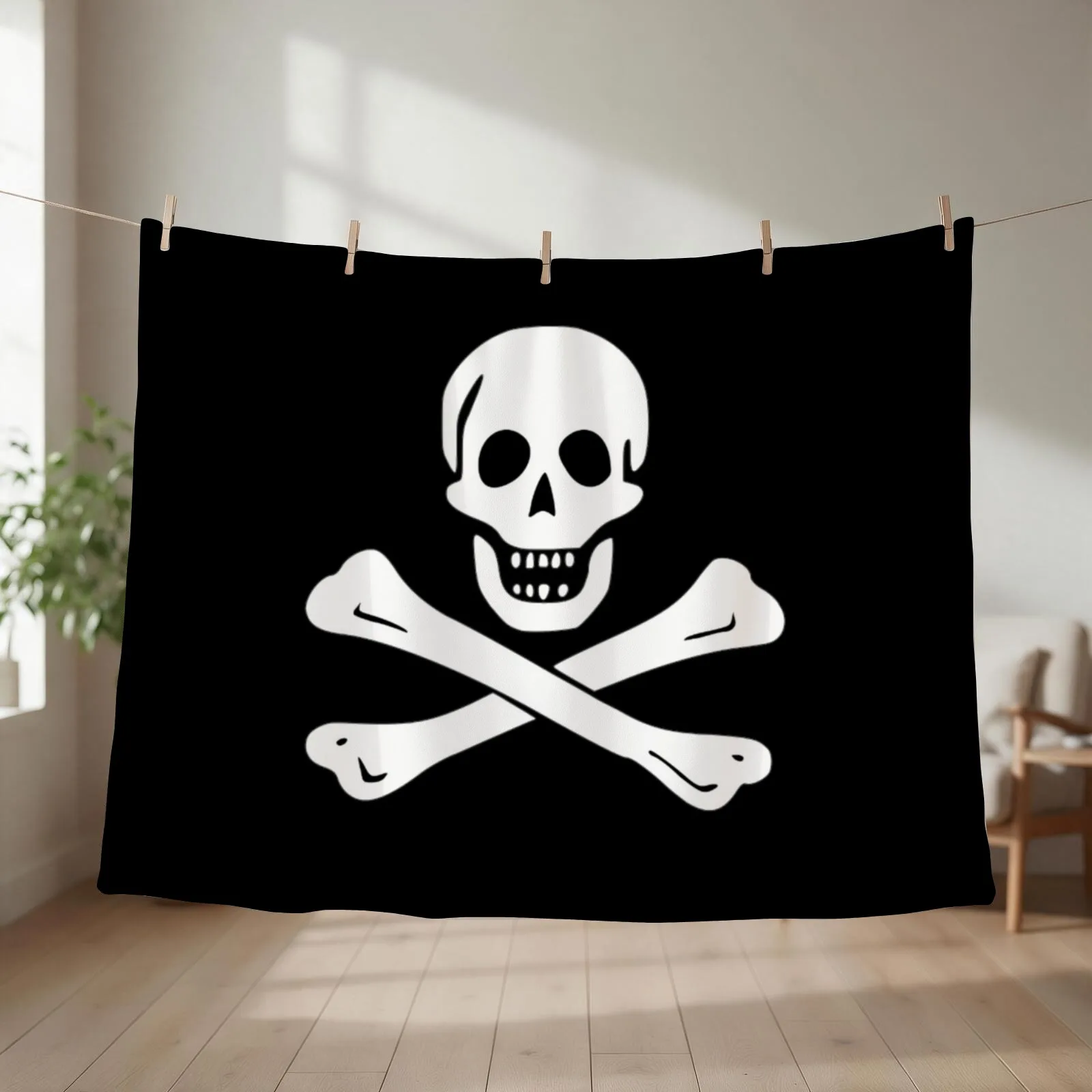 Pirate Flag Edward England Throw Blanket warm for winter Quilt Flannels Blankets For Baby Blankets