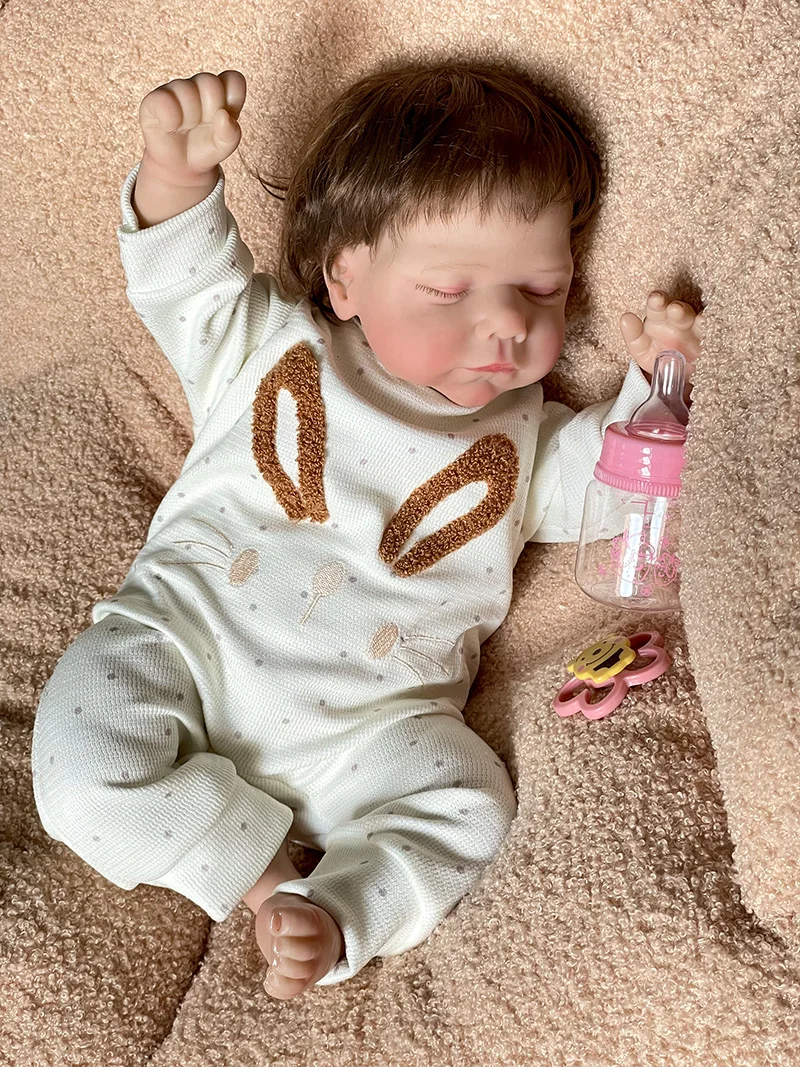 Cokela 20 cali/50 cm Realna lalka niemowlęca Realny miękki dotyk Realistyczna silikonowa lalka Reborn z ręcznie wplątowaną sztuczną h