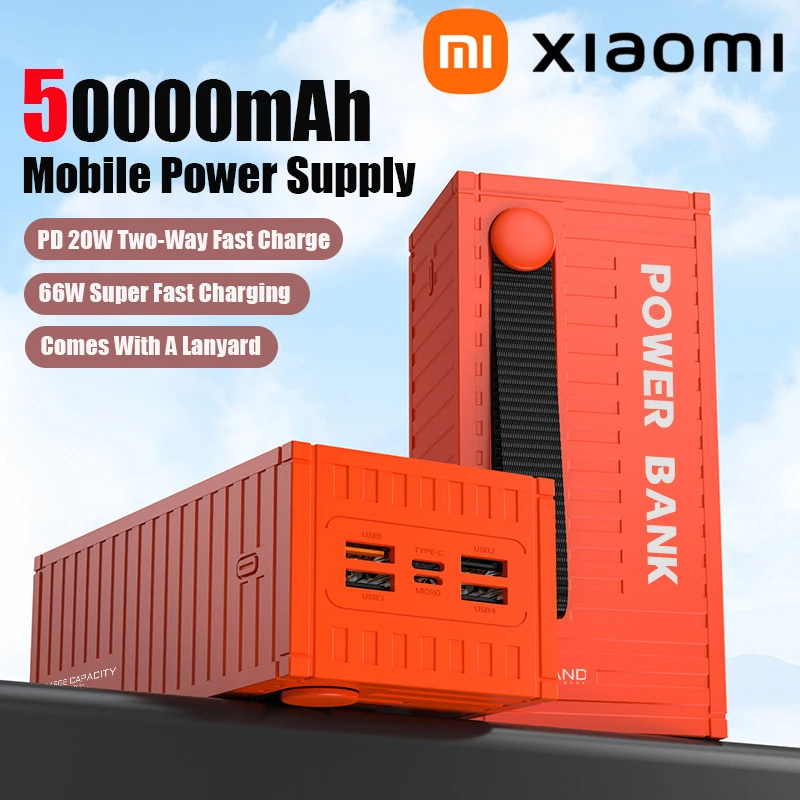 Xiaomi-Banco de energĂa de carga portátil de gran capacidad, 50000mAh, con 6 interfaces compatibles con carga rápida de 120W, adecuado para iPhone