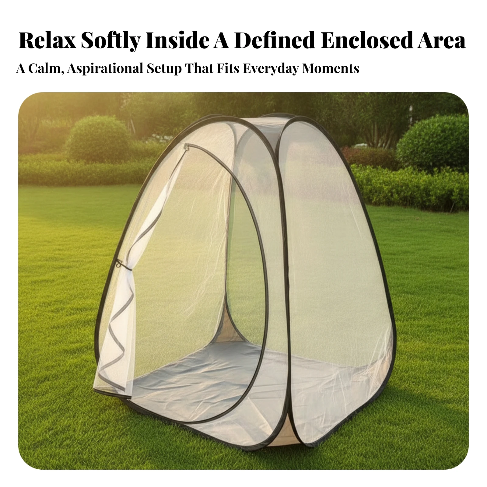 Instant-Setup Bug Net Tent Breathable Instant-Setup Bug Net Netting Foldable for Meditators, Indoor Use, Meditation