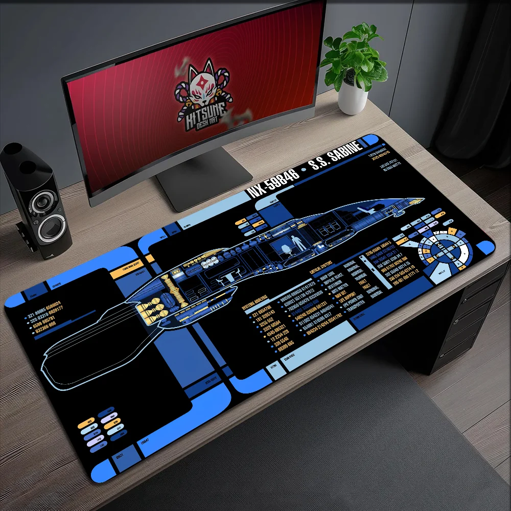 المركبة الفضائية مخطط المقصورة ستار T-Trek ماوس الوسادة عدم الانزلاق سميكة كبيرة الكتابة Lockedge مكتب طالب الألعاب وسادة ماوس الوسادة