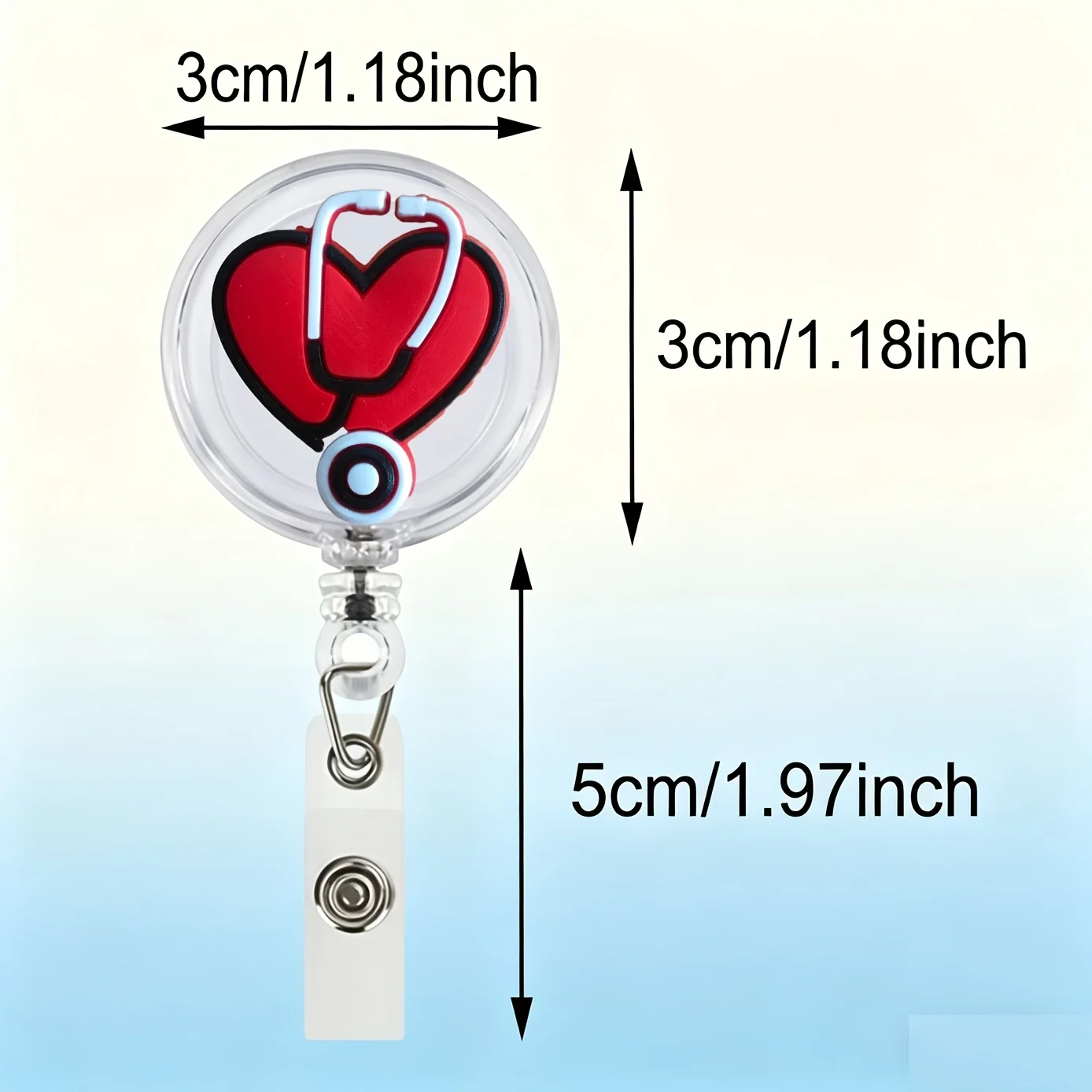 Cartoon Nurse Badge Clip Extendable Easy Pull Retractable Employee ID Card Holder Lanyard Clip for Healthcare Workers