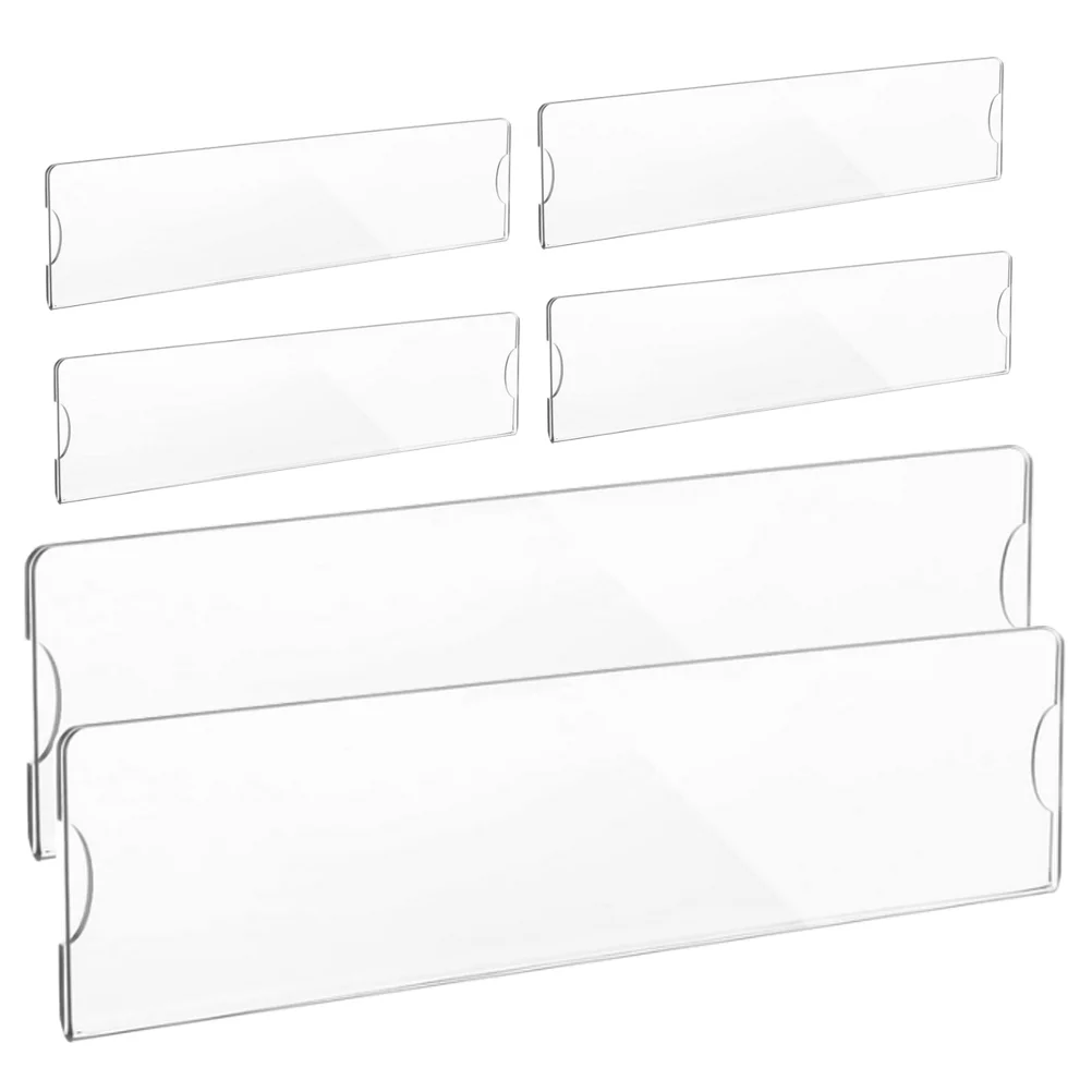 6 Pcs Acrylic Nameplate Holder Wall Frame Transparent Office Door Plates Shelf Label Plaque for Classroom Hospital Professional