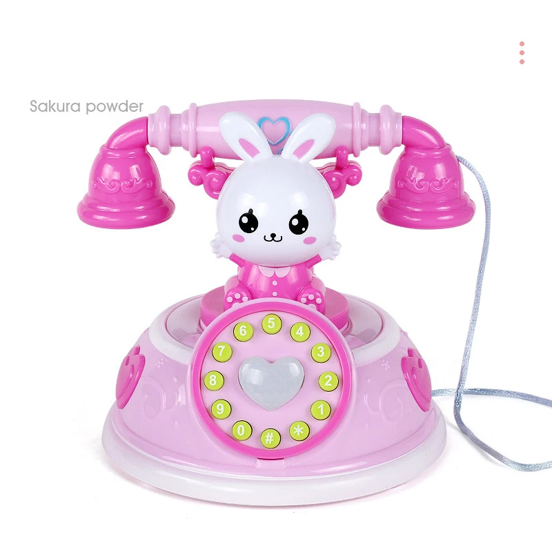 Kids Retro Cartoon Cute Simulation Telephone Creative Baby Early Education Storytelling Machine Telephone Girls Play House Toys