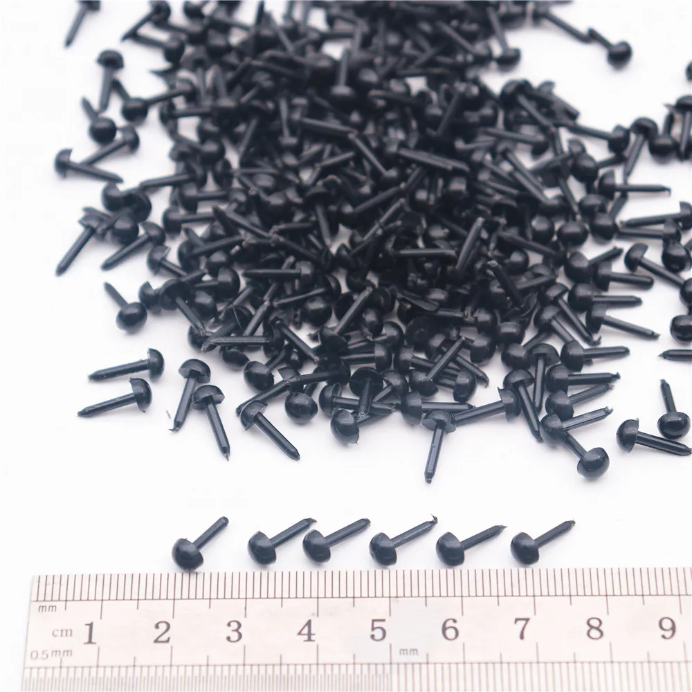 200pcs 3-8mm Black Plastic Safety Eyes Nose Round Triangle For Toys Crafts TeddyBear Soft Toy Eye Doll Decoration Accessories