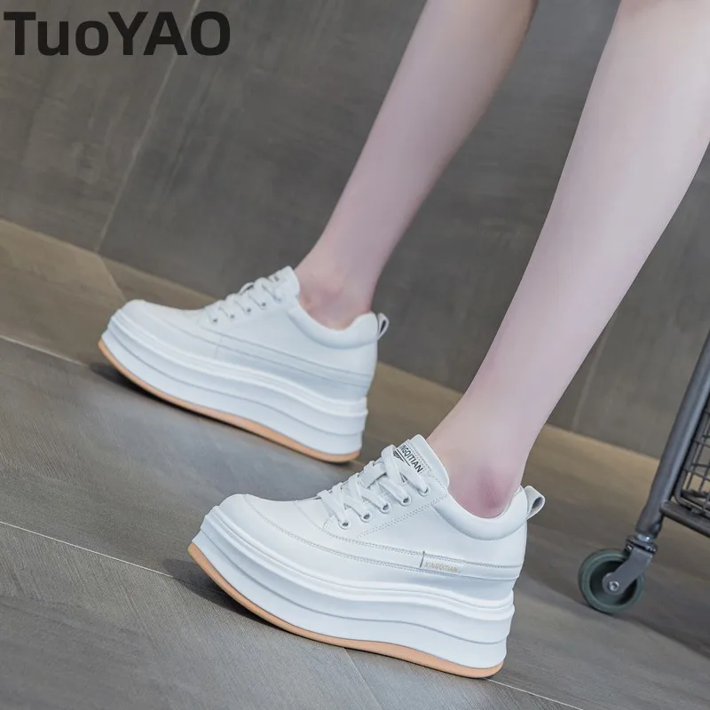 

Женские кроссовки на платформе 8 см, очаровательные кроссовки на танкетке, удобная прогулочная обувь, белая дорожная повседневная обувь, осень