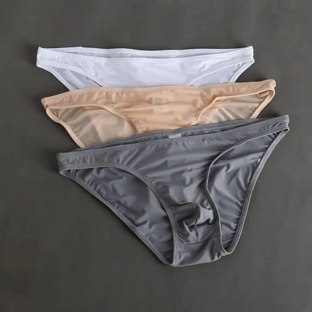 Mens Underwear Sexy Low Rise Briefs Transparent Breathable Panties Thin Soft Pouch Ergonomic Quality Fashion Underpants