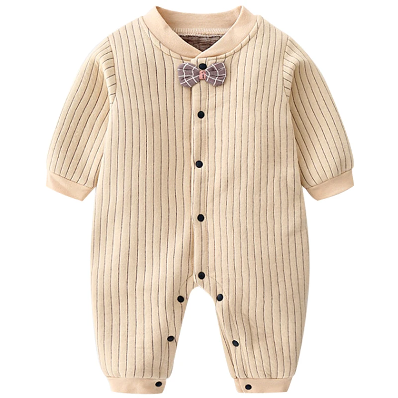 

Spring Autumn Newborn Clothes Casual Gentleman Infant Jumpsuit Warm Cotton Baby Boys Romper Toddler Girl Boutique Outfits BC215