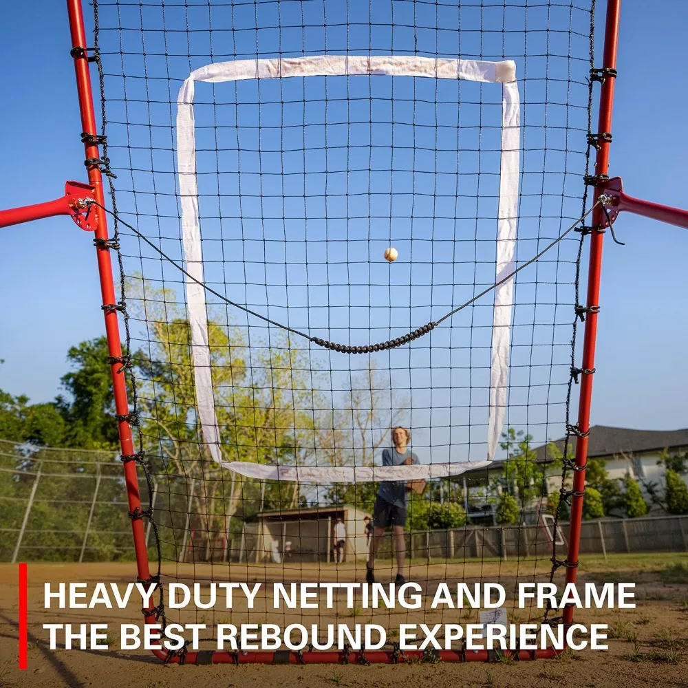 Rukket Pitch Back Baseball/Softball Rebounder | Pitching and Throwing Practice Partner | Adjustable Angle Pitchback Trainer